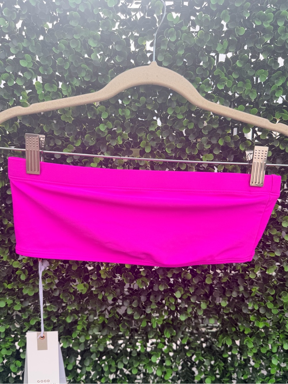 Good American Neon Pink Bandeau Tube Top / Swim Top